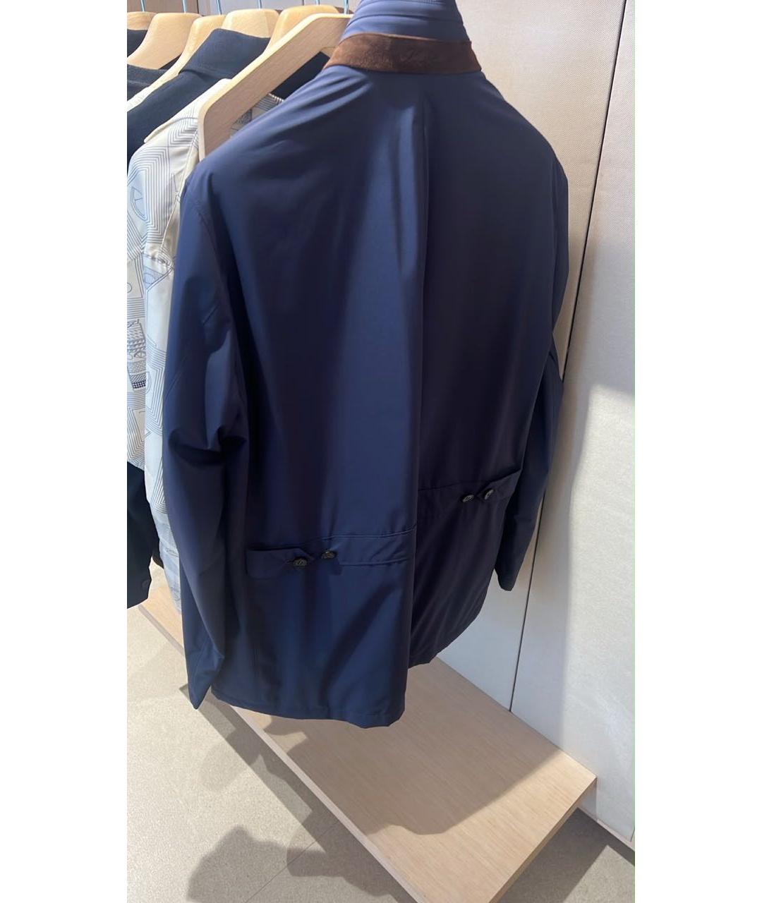 LORO PIANA Темно-синяя полиэстеровая куртка, фото 5