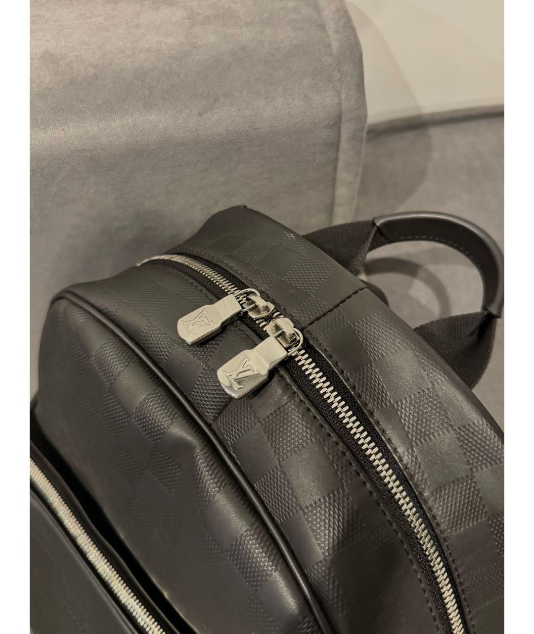 LOUIS VUITTON Черный кожаный рюкзак, фото 4
