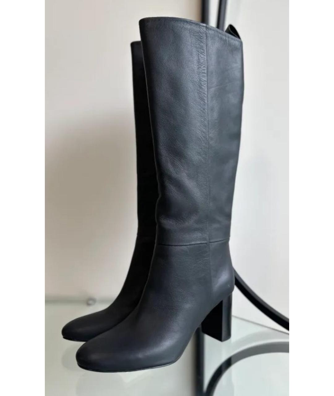 JIL SANDER Черные кожаные сапоги, фото 2