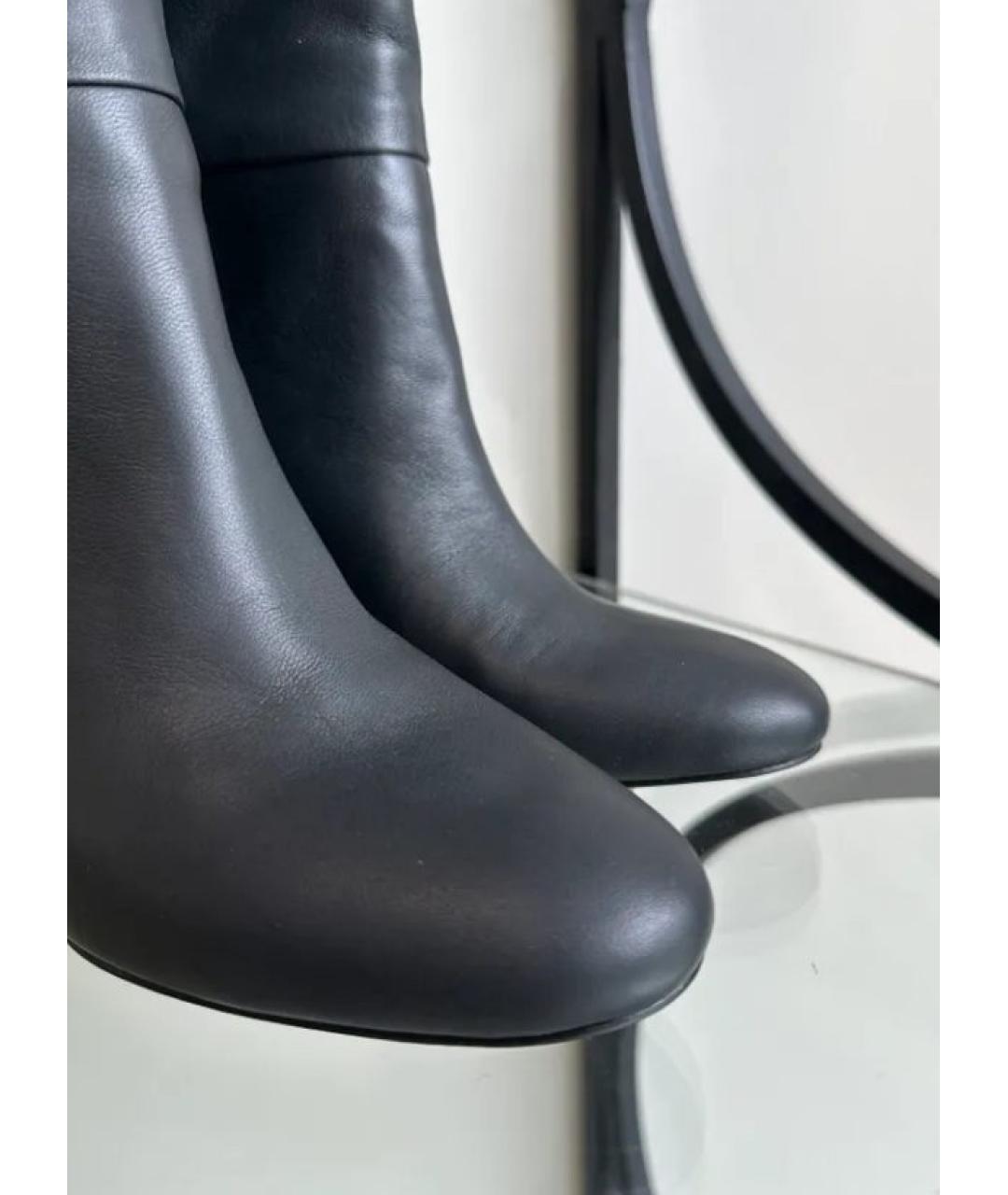JIL SANDER Черные кожаные сапоги, фото 3
