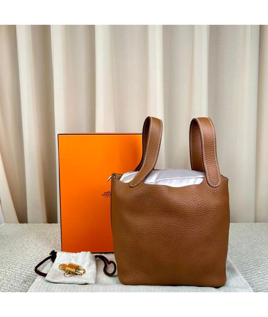 HERMES Коричневая сумка тоут, фото 7