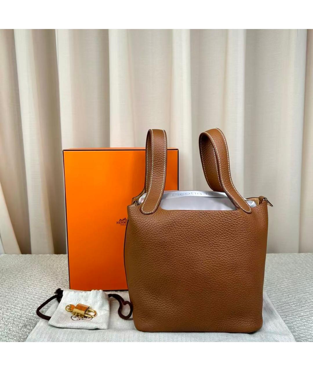 HERMES Коричневая сумка тоут, фото 3