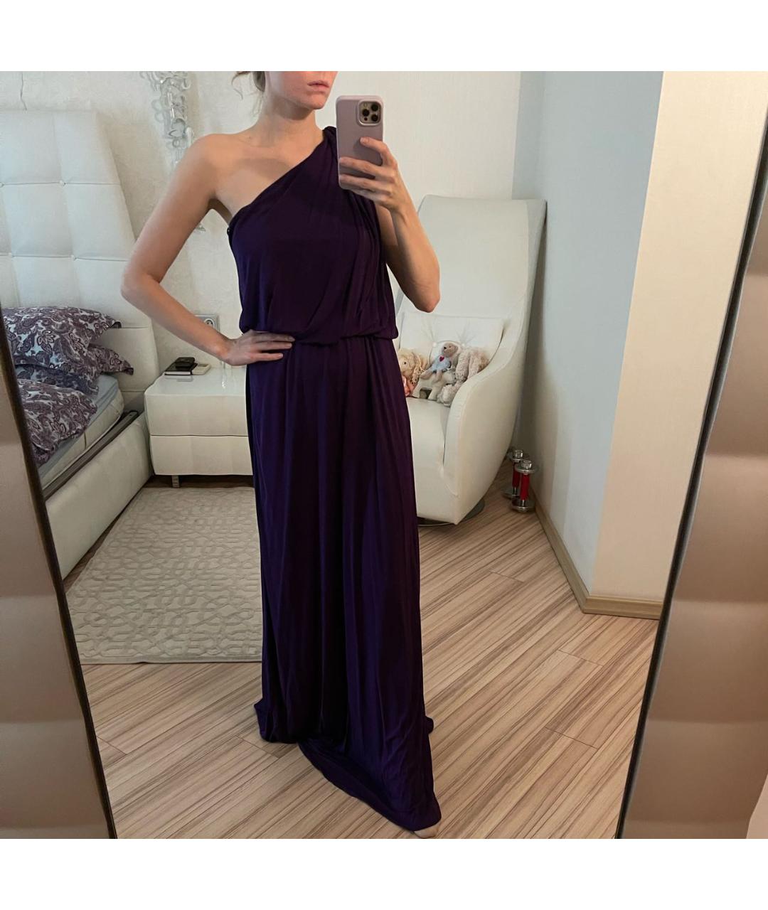 LANVIN Фиолетовое вискозное вечернее платье, фото 5