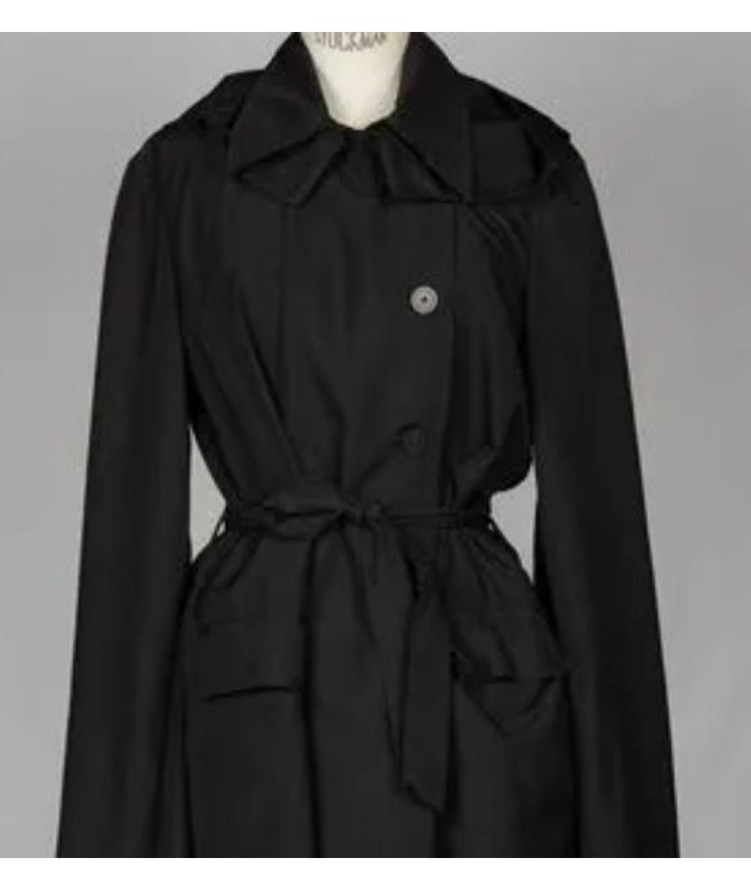 ANN DEMEULEMEESTER Черный полиэстеровый тренч/плащ, фото 3
