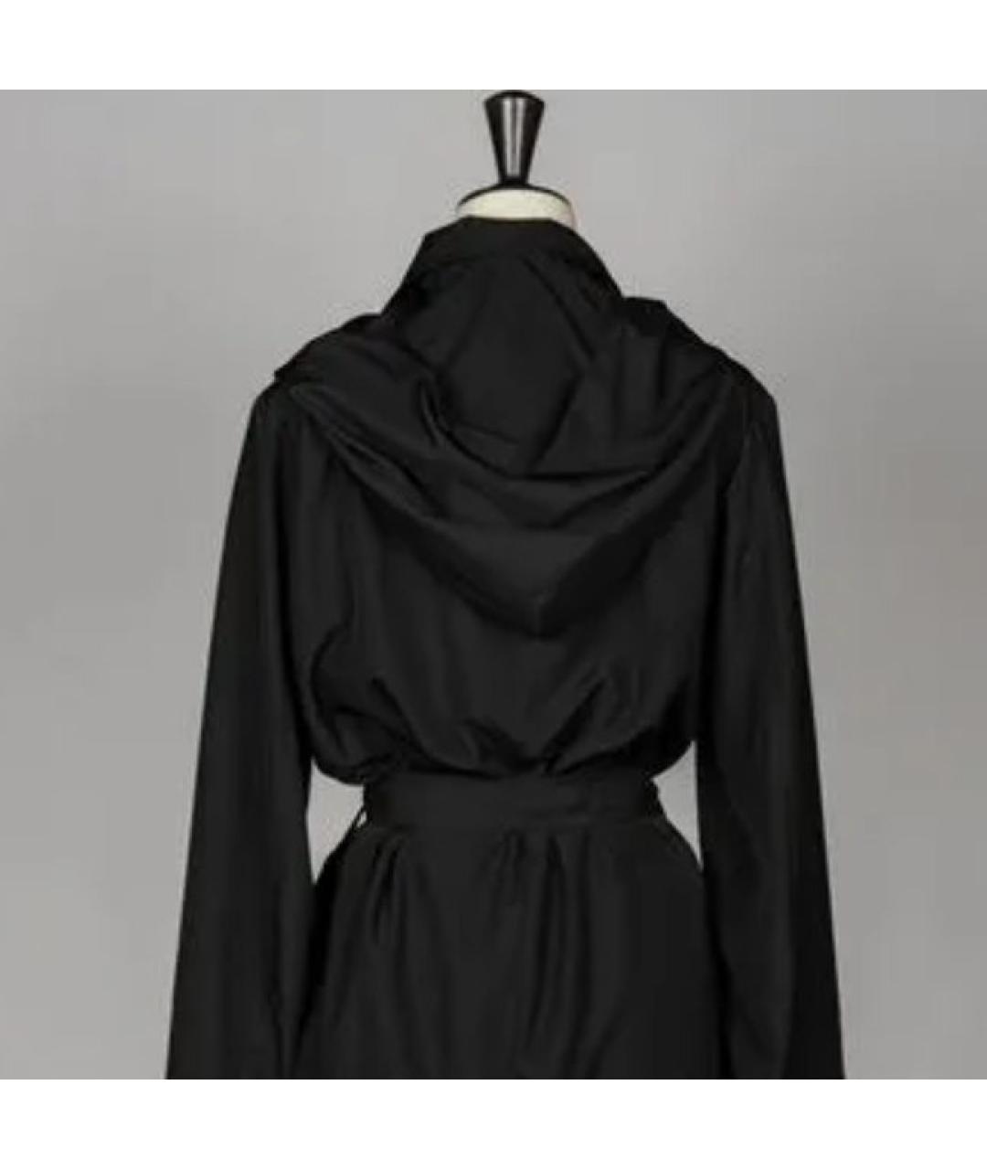 ANN DEMEULEMEESTER Черный полиэстеровый тренч/плащ, фото 4