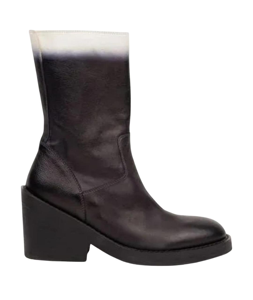 ANN DEMEULEMEESTER Черные кожаные полусапоги, фото 1