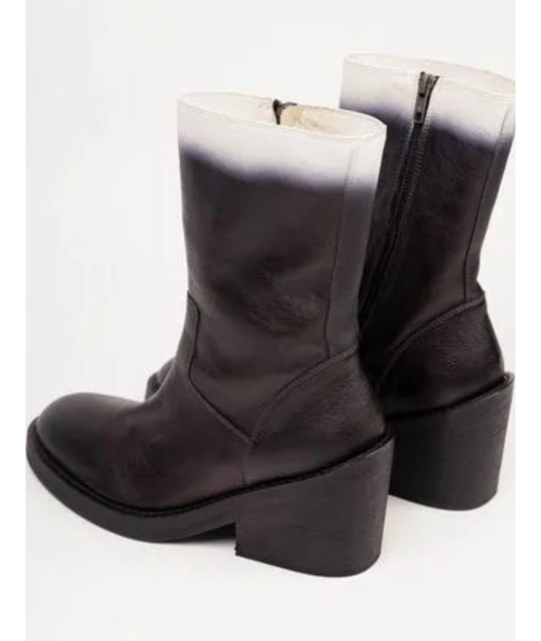 ANN DEMEULEMEESTER Черные кожаные полусапоги, фото 4