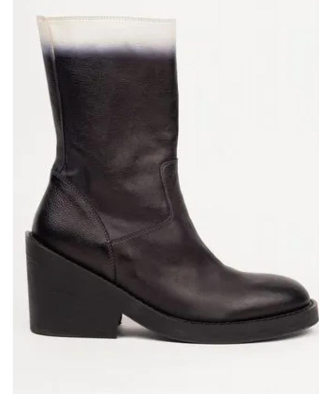 ANN DEMEULEMEESTER Черные кожаные полусапоги, фото 5