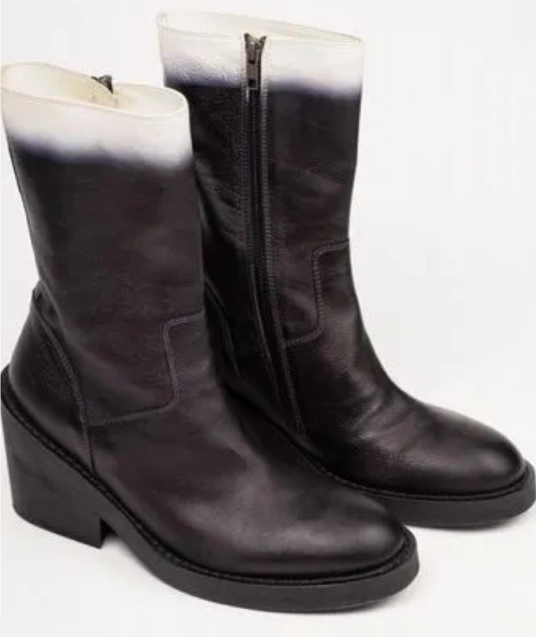 ANN DEMEULEMEESTER Черные кожаные полусапоги, фото 2