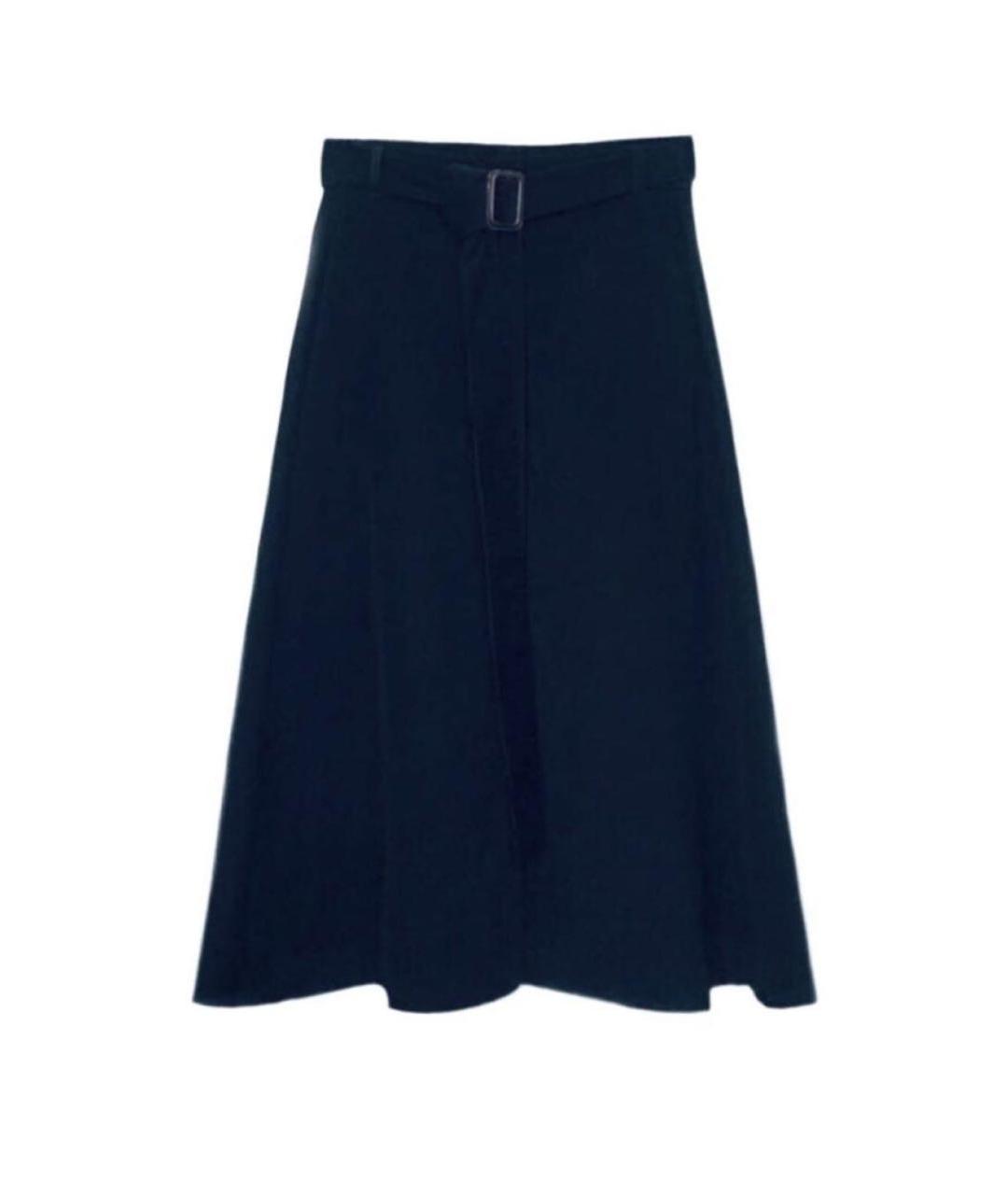 'S MAX MARA Темно-синяя хлопковая юбка миди, фото 1