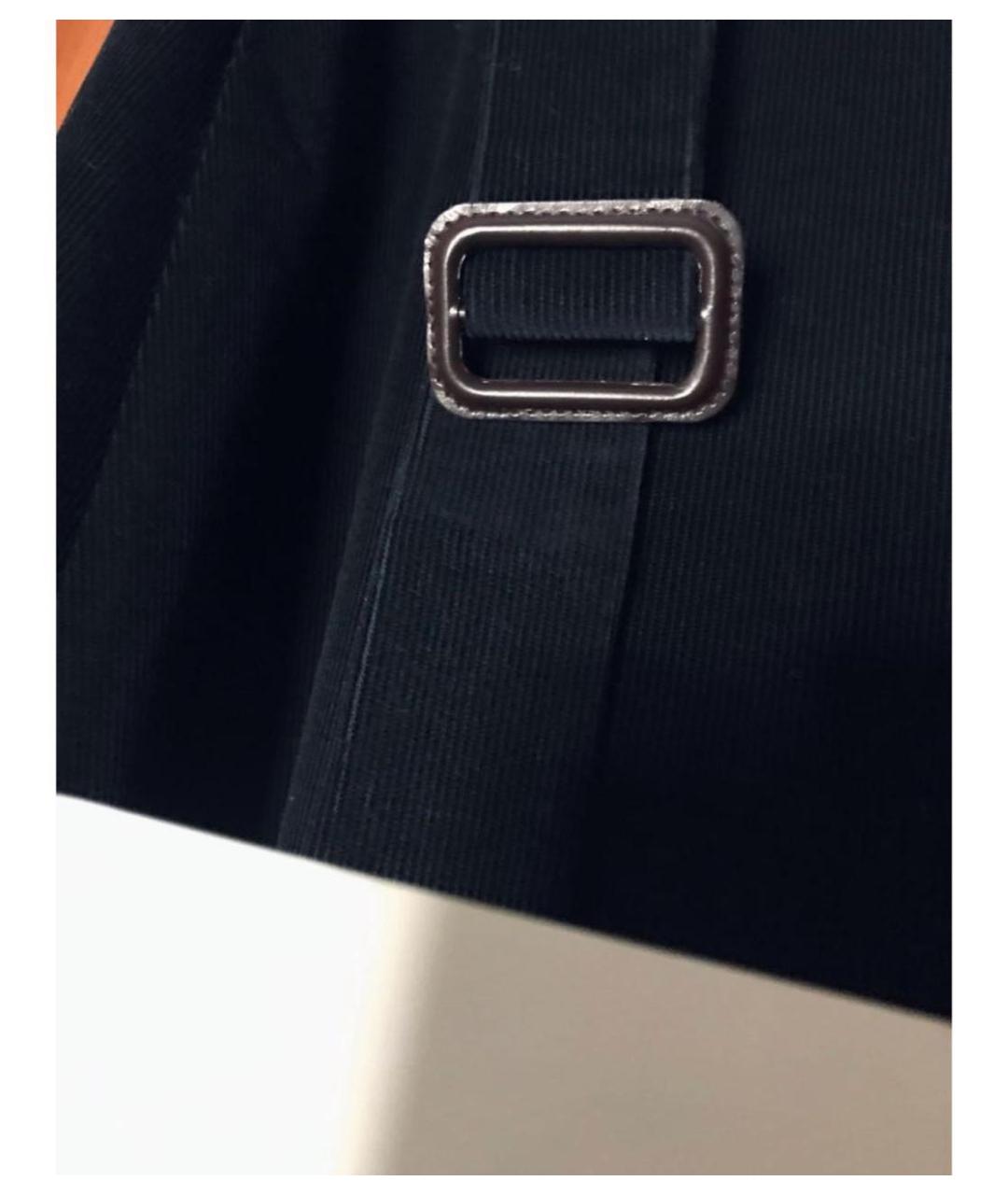 'S MAX MARA Темно-синяя хлопковая юбка миди, фото 4