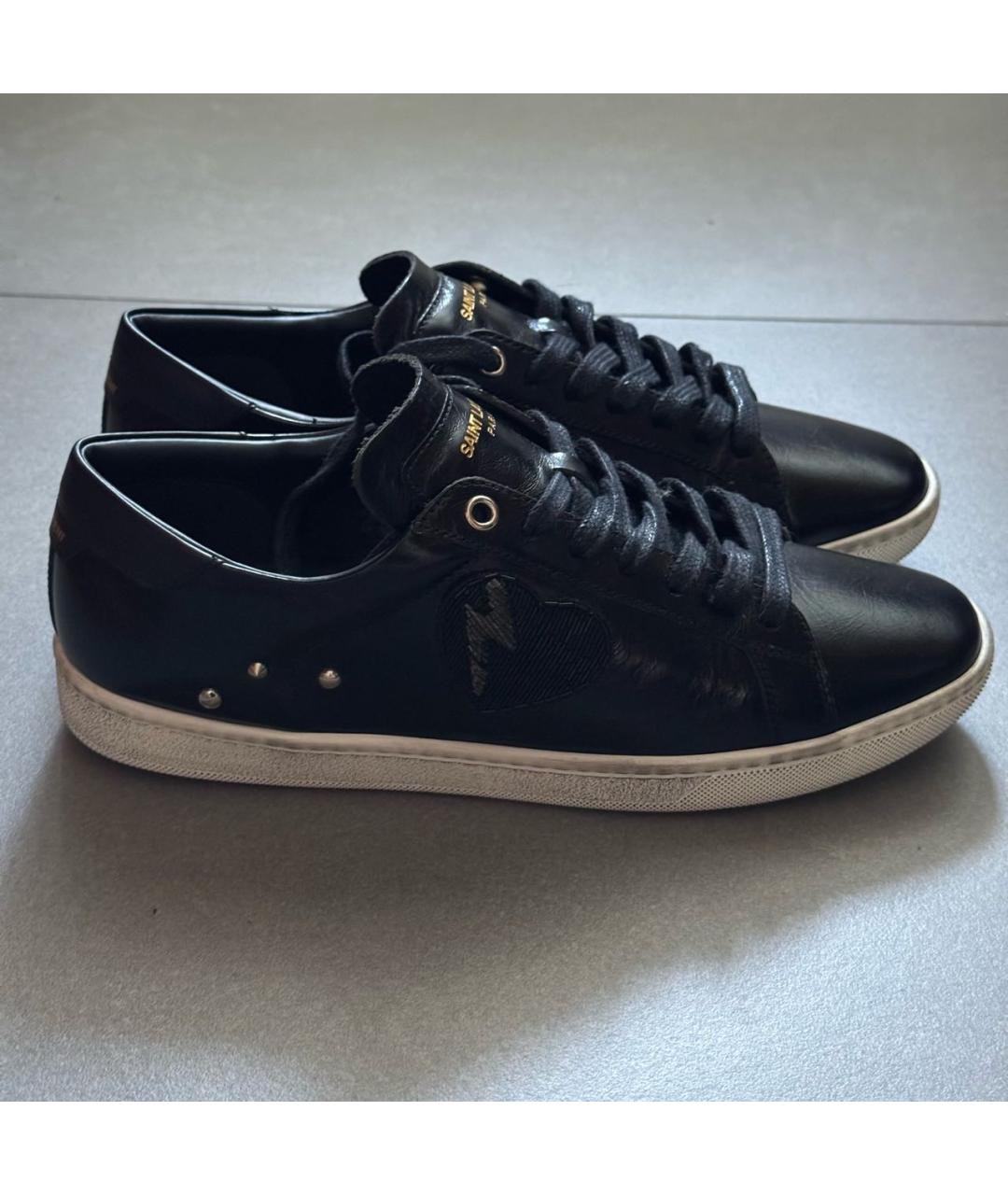 SAINT LAURENT Черные кожаные кеды, фото 7