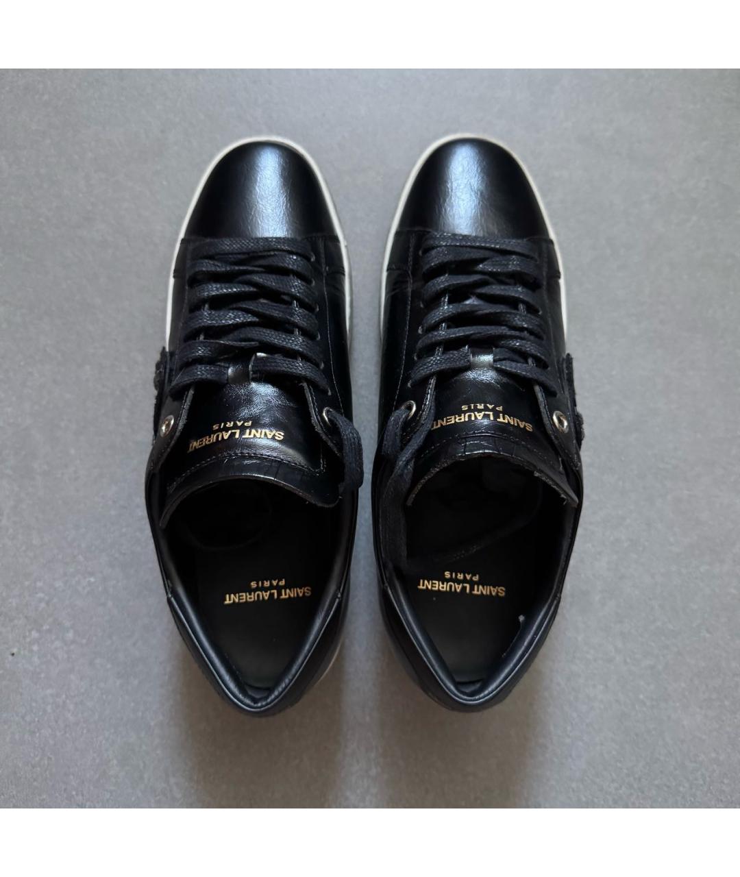 SAINT LAURENT Черные кожаные кеды, фото 3