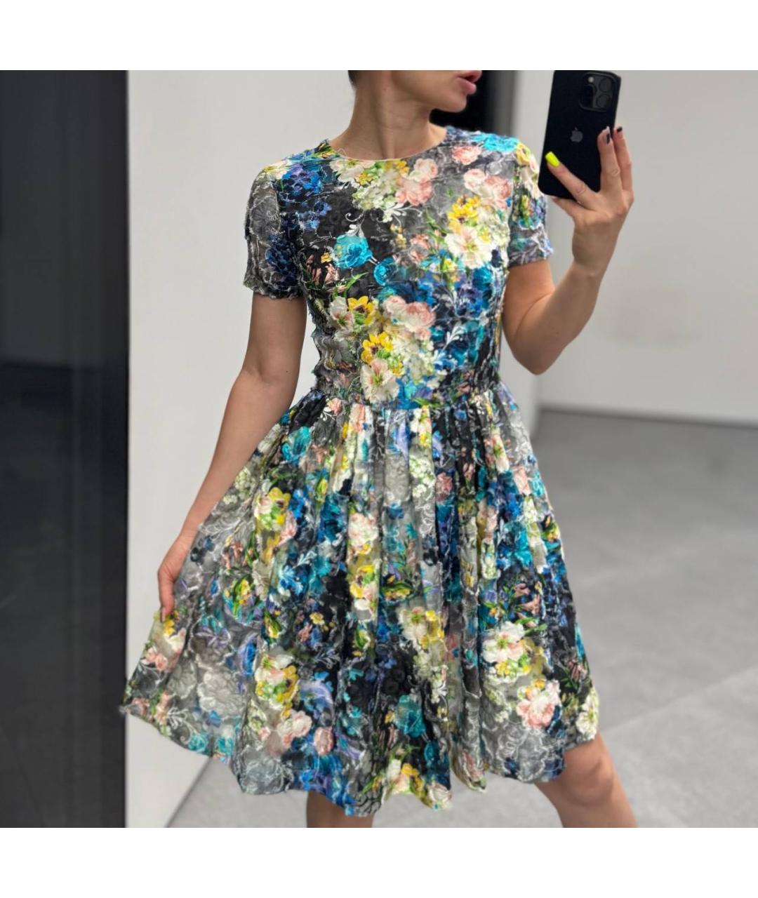 MSGM Мульти шелковое коктейльное платье, фото 5