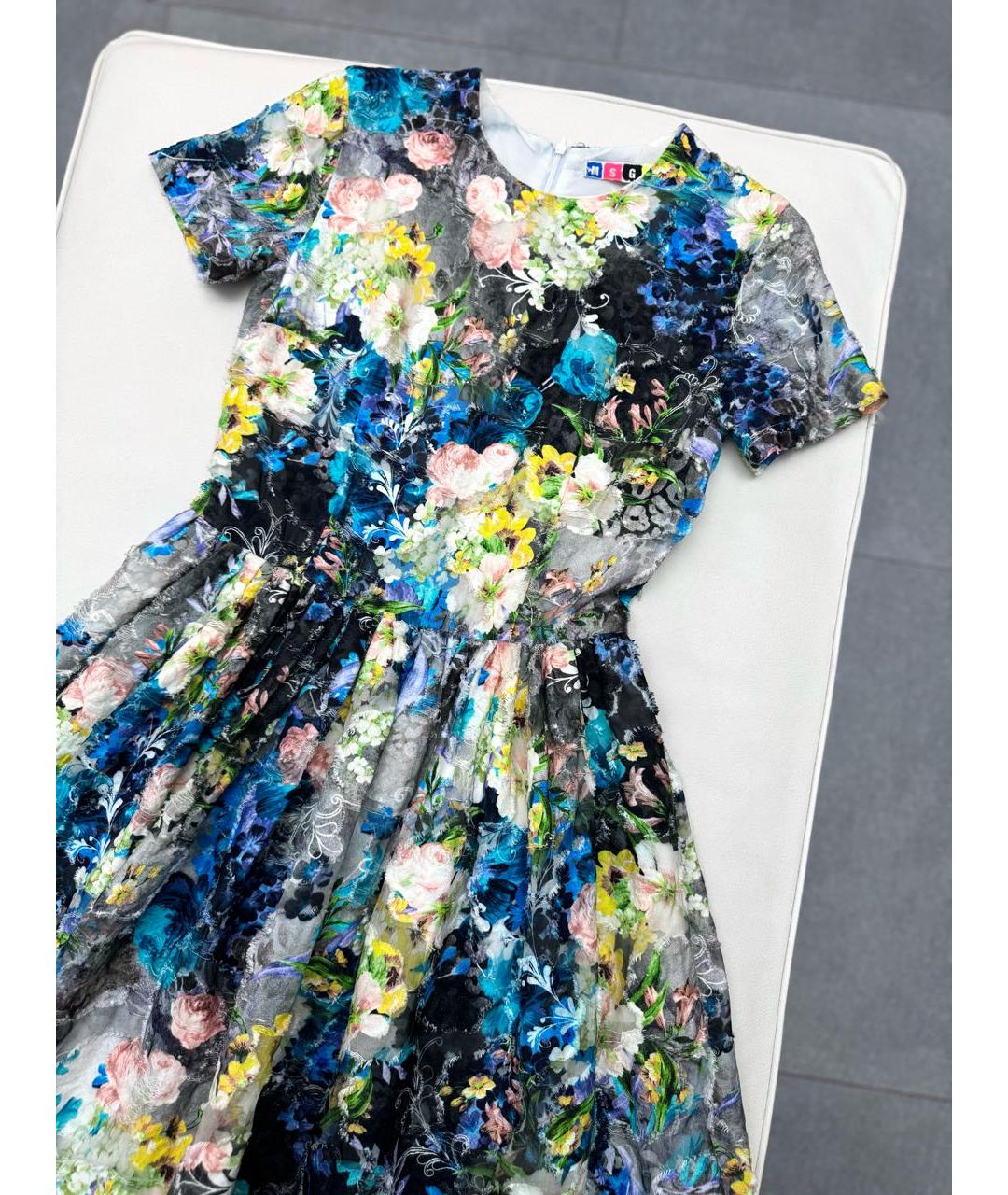 MSGM Мульти шелковое коктейльное платье, фото 6
