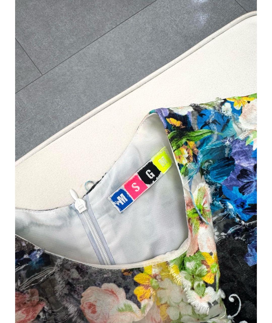 MSGM Мульти шелковое коктейльное платье, фото 3
