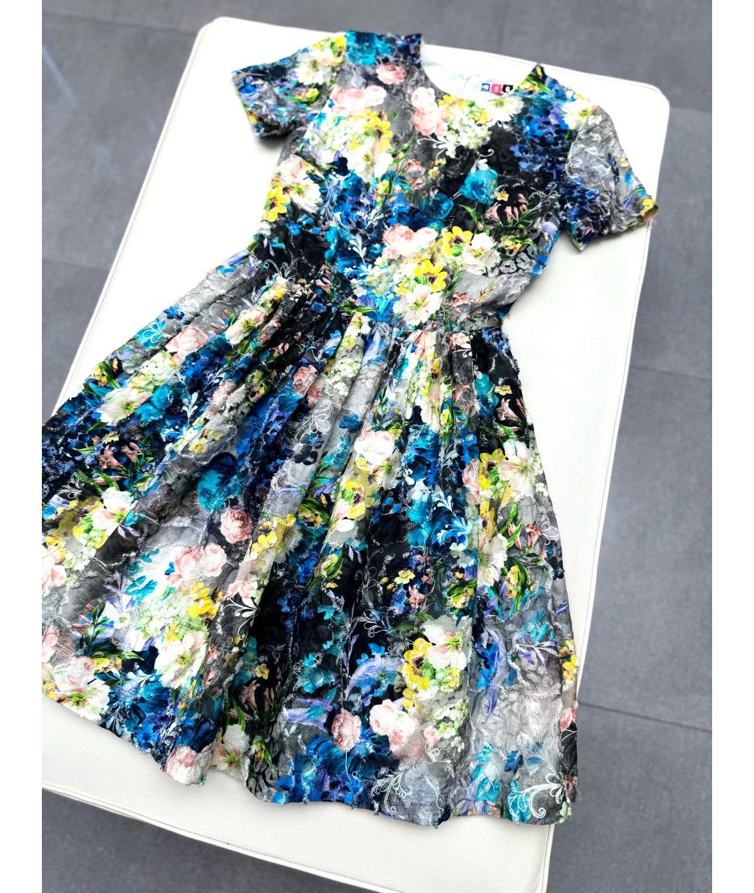 MSGM Мульти шелковое коктейльное платье, фото 8