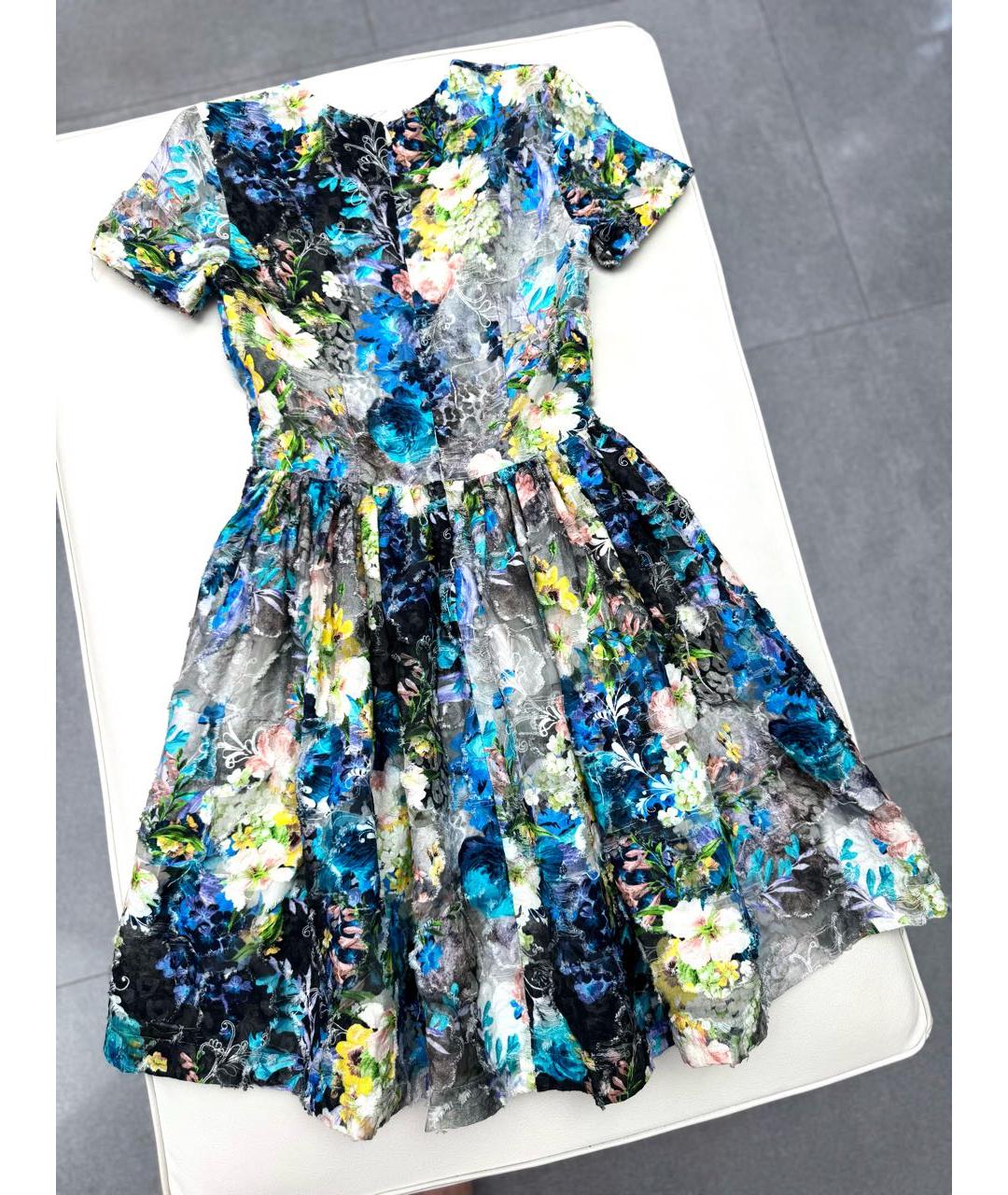 MSGM Мульти шелковое коктейльное платье, фото 2