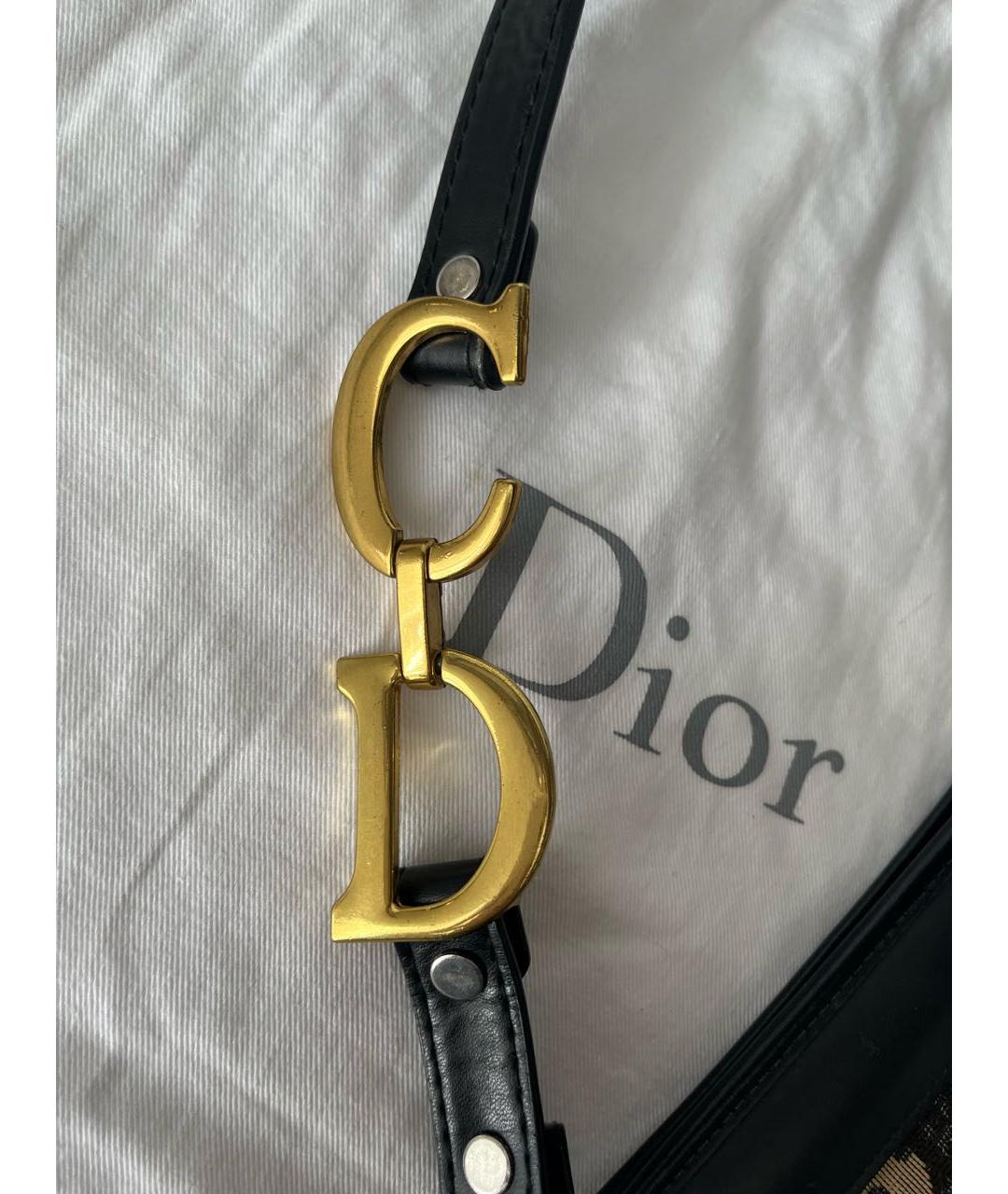 CHRISTIAN DIOR Коричневая сумка с короткими ручками из канвы, фото 8