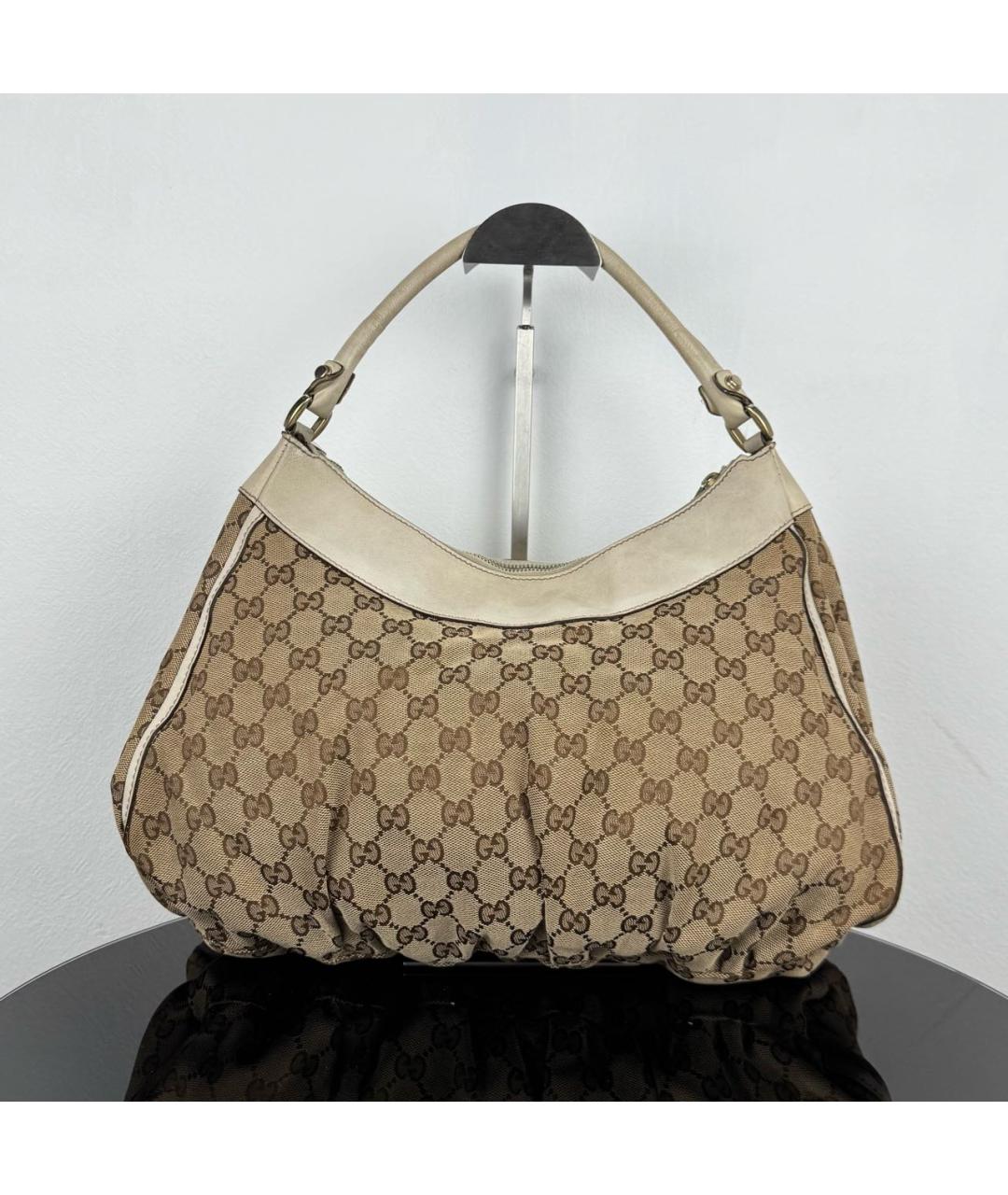 GUCCI Белая жаккардовая сумка с короткими ручками, фото 2