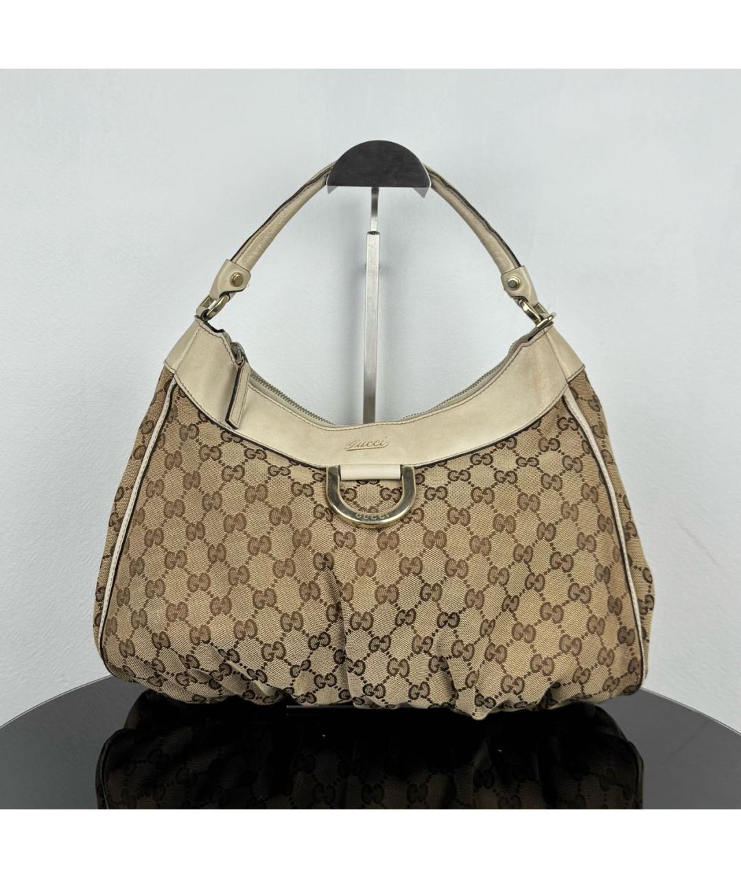GUCCI Белая жаккардовая сумка с короткими ручками, фото 7