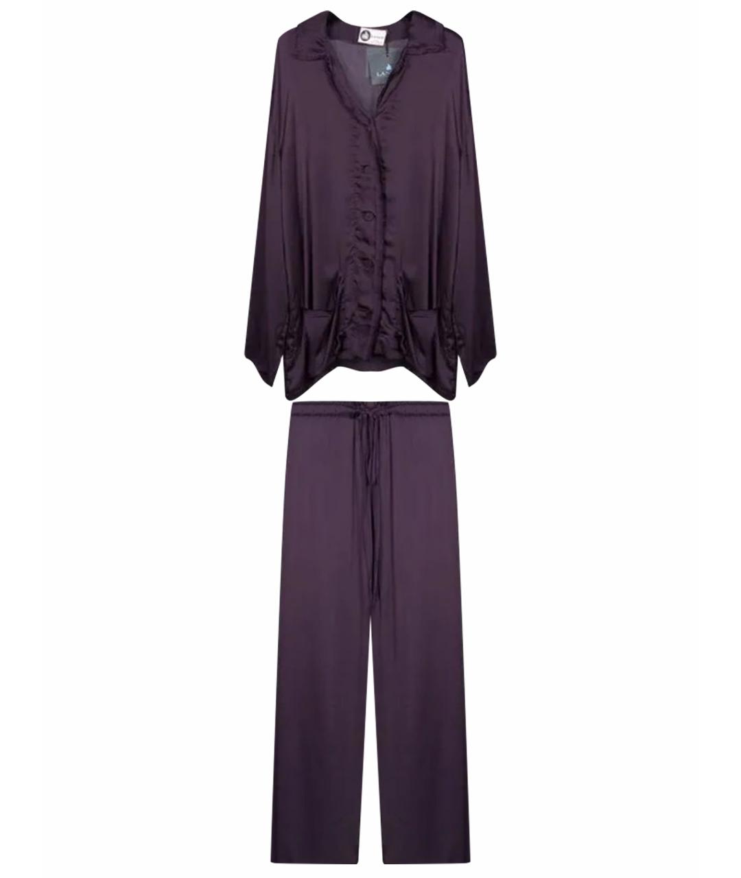 LANVIN Фиолетовая шелковая пижама, фото 1
