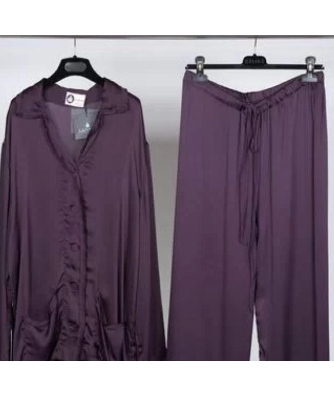 LANVIN Фиолетовая шелковая пижама, фото 3