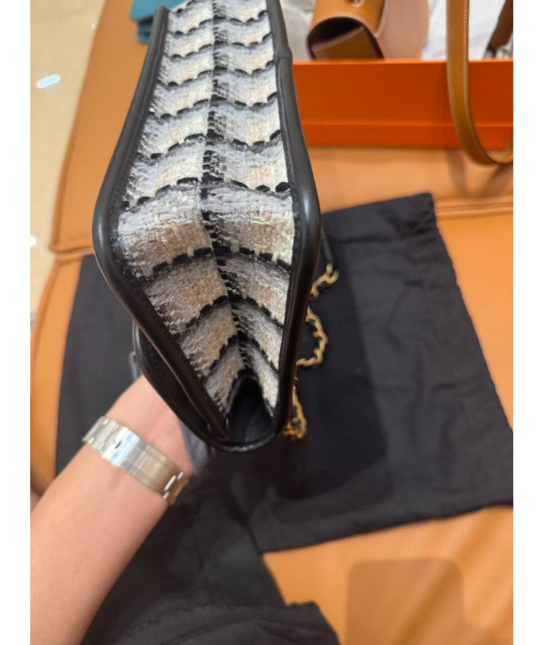 CHANEL Оранжевая твидовая сумка через плечо, фото 3