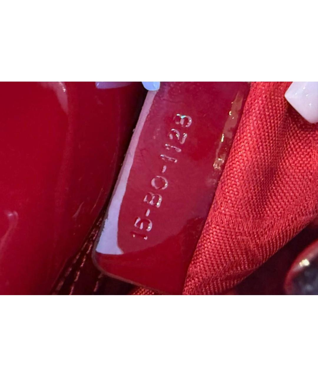 CHRISTIAN DIOR Бордовая сумка с короткими ручками из лакированной кожи, фото 5