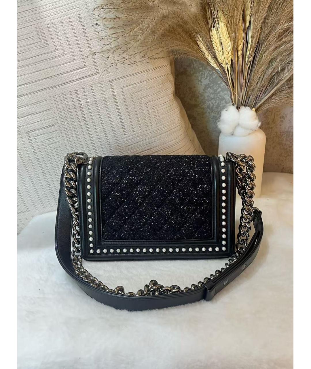 CHANEL Черная тканевая сумка через плечо, фото 3
