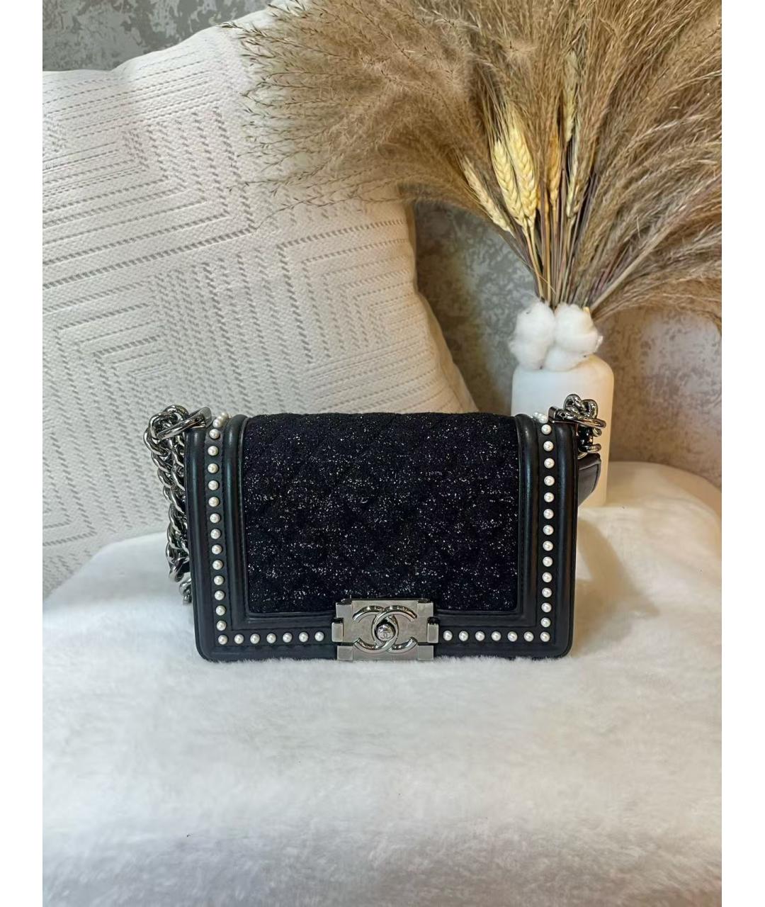 CHANEL Черная тканевая сумка через плечо, фото 2