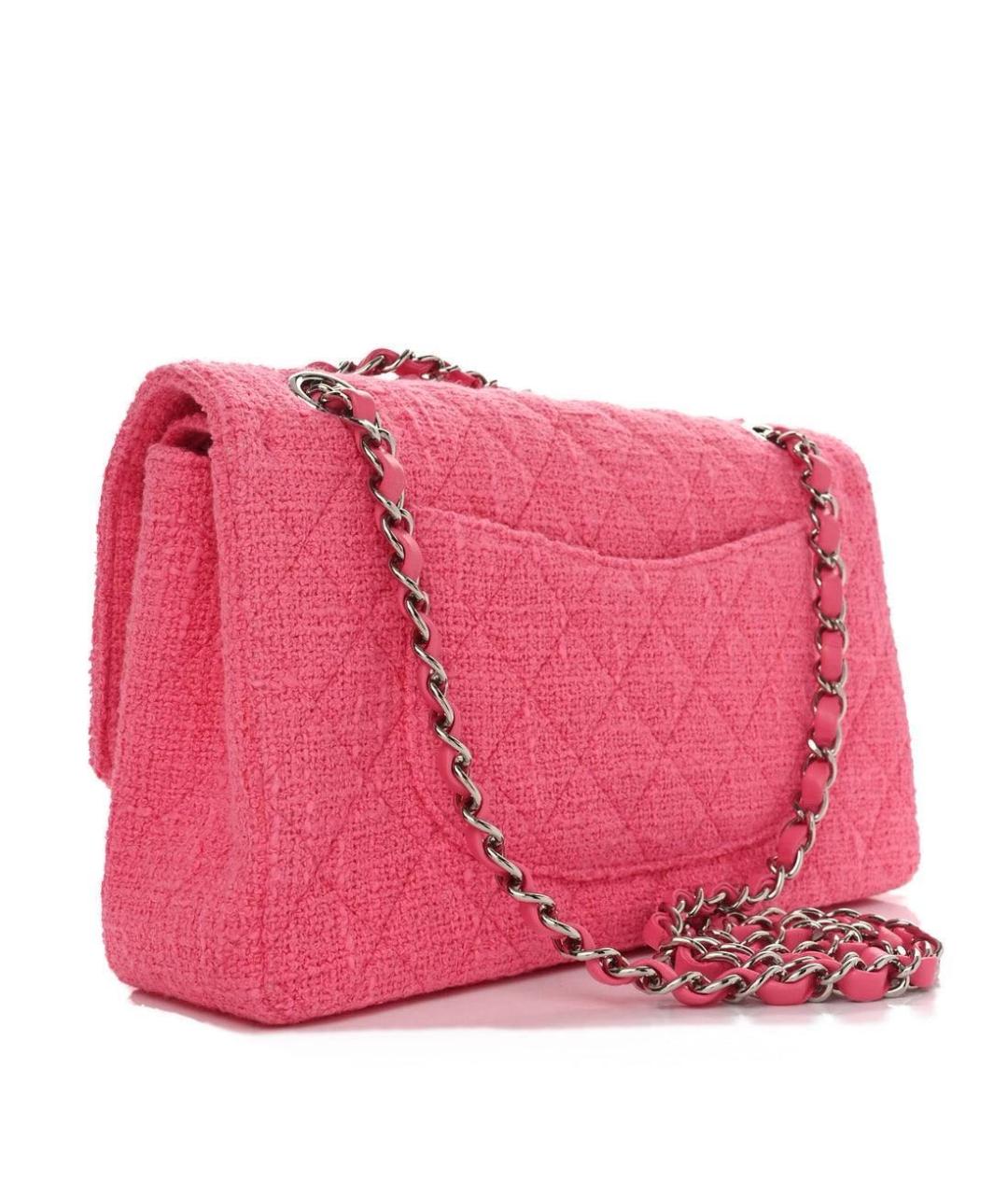 CHANEL Розовая твидовая сумка через плечо, фото 2
