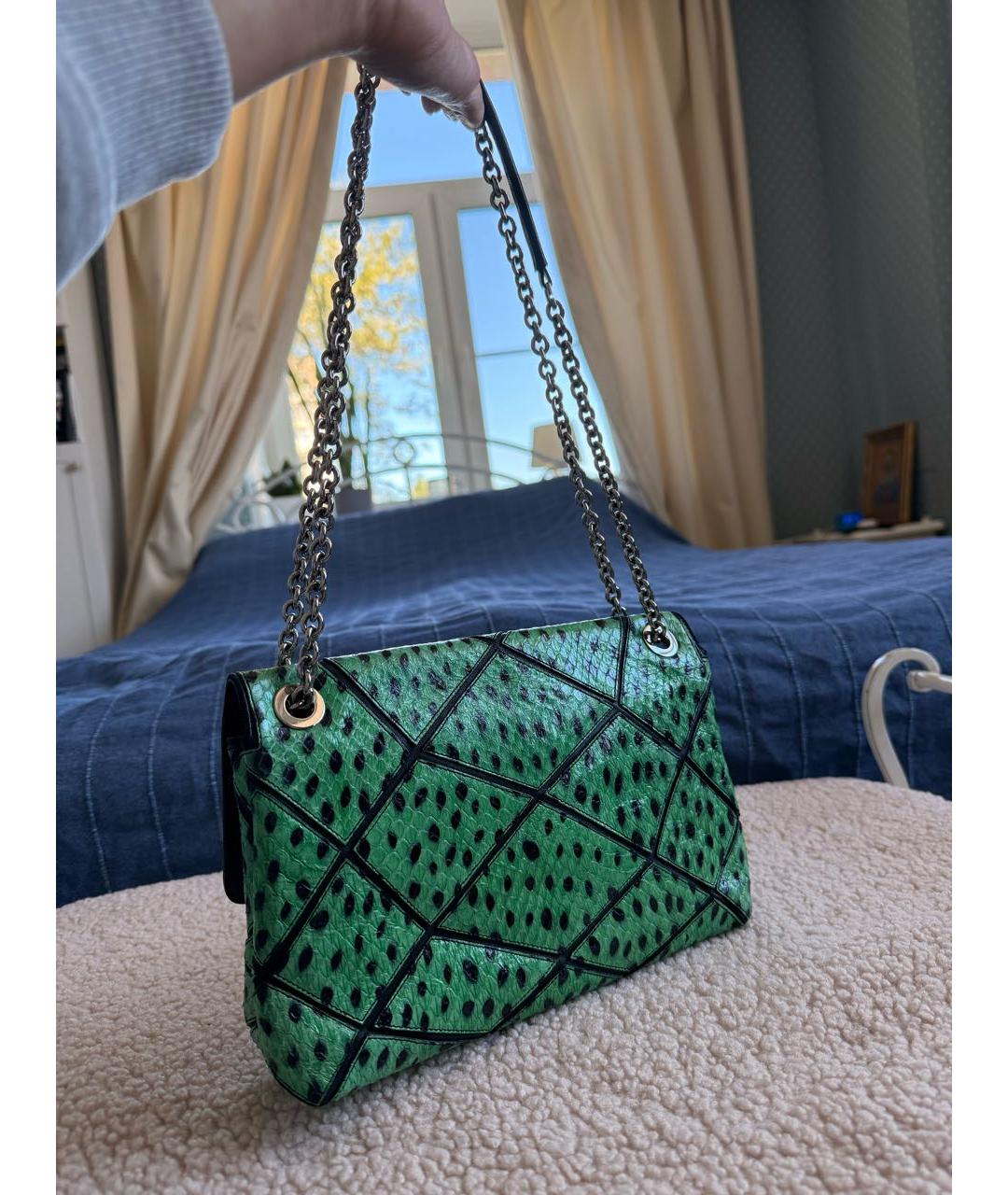 ROGER VIVIER Зеленая кожаная сумка через плечо, фото 3
