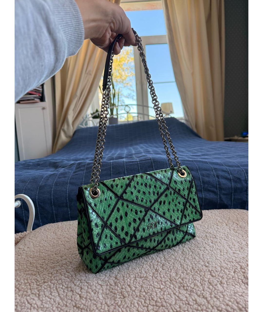 ROGER VIVIER Зеленая кожаная сумка через плечо, фото 2
