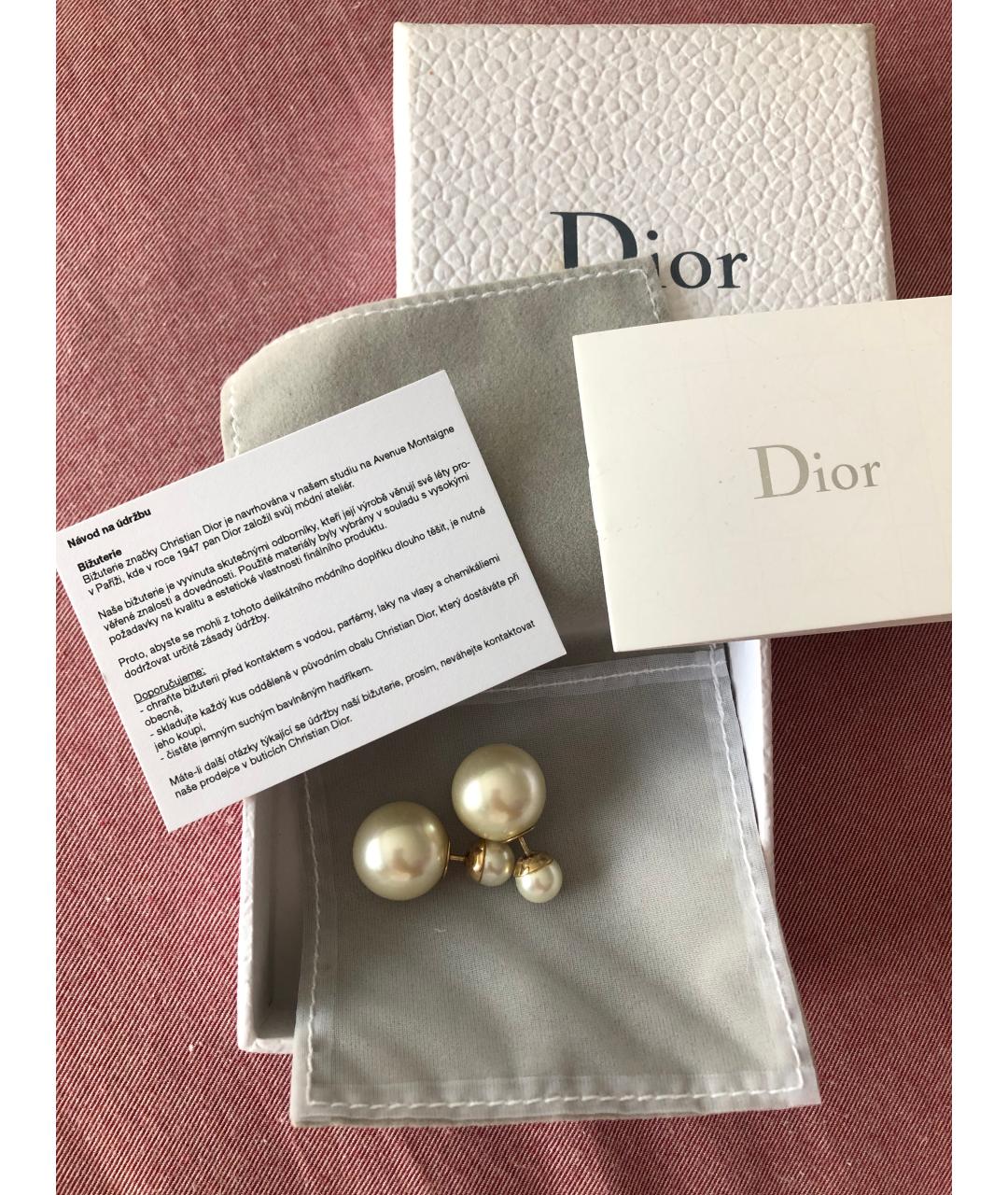 CHRISTIAN DIOR Золотые жемчужные серьги, фото 3