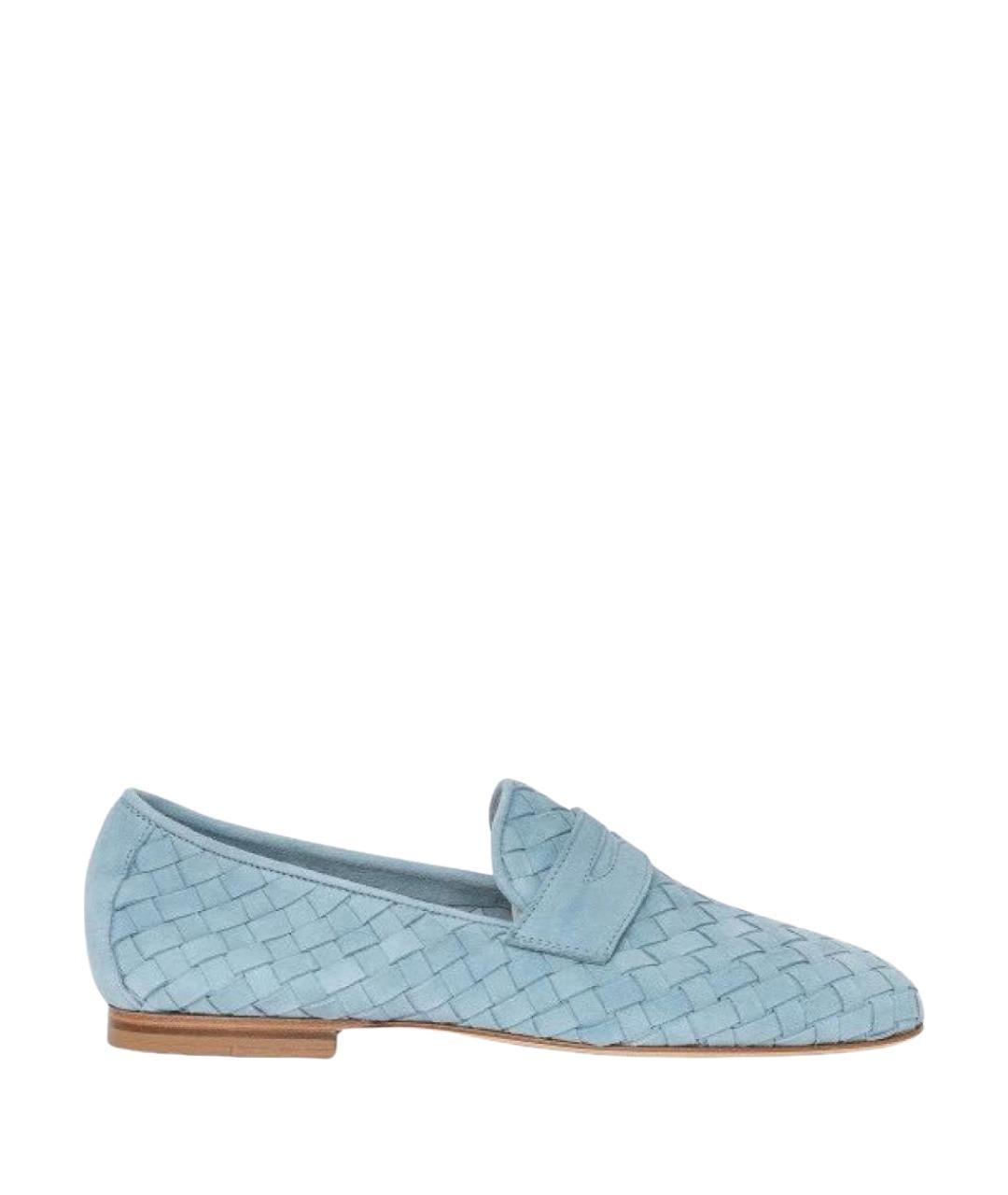 ELEVENTY Голубые замшевые лоферы, фото 1
