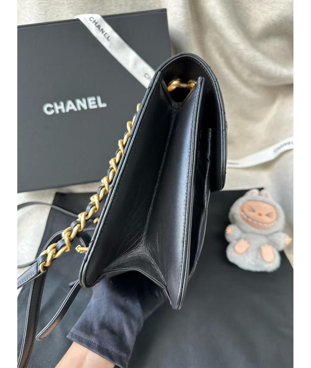 CHANEL Черная кожаная сумка через плечо, фото 4