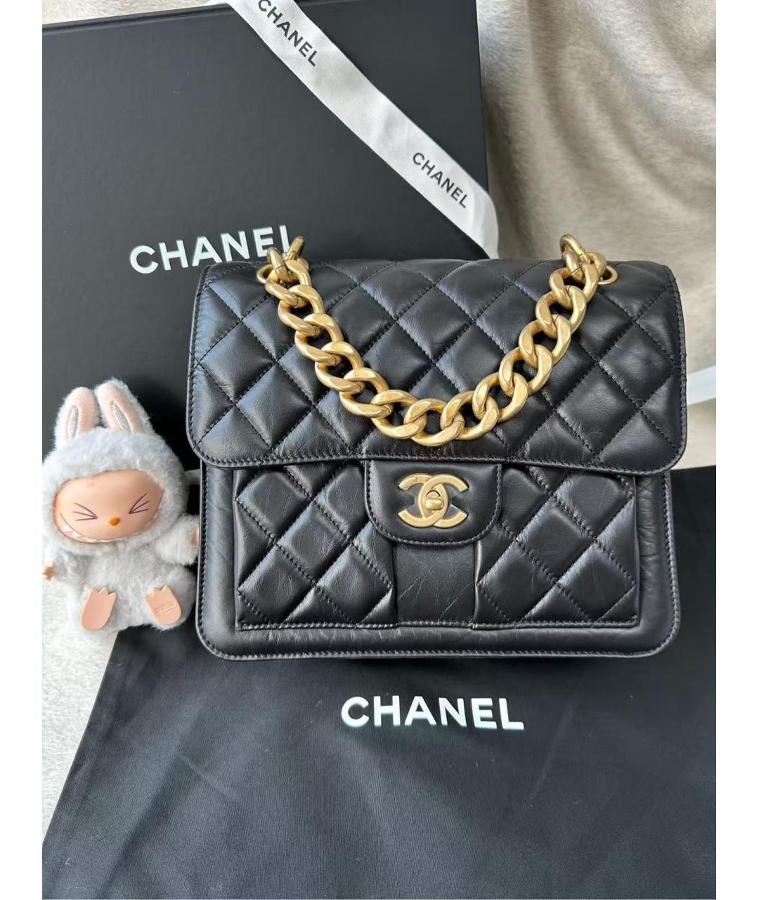CHANEL Черная кожаная сумка через плечо, фото 2