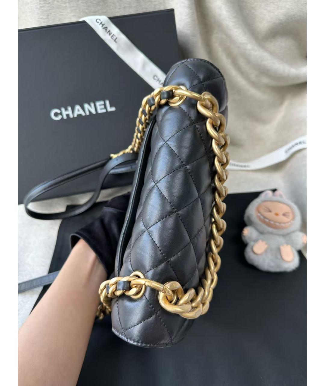 CHANEL Черная кожаная сумка через плечо, фото 5