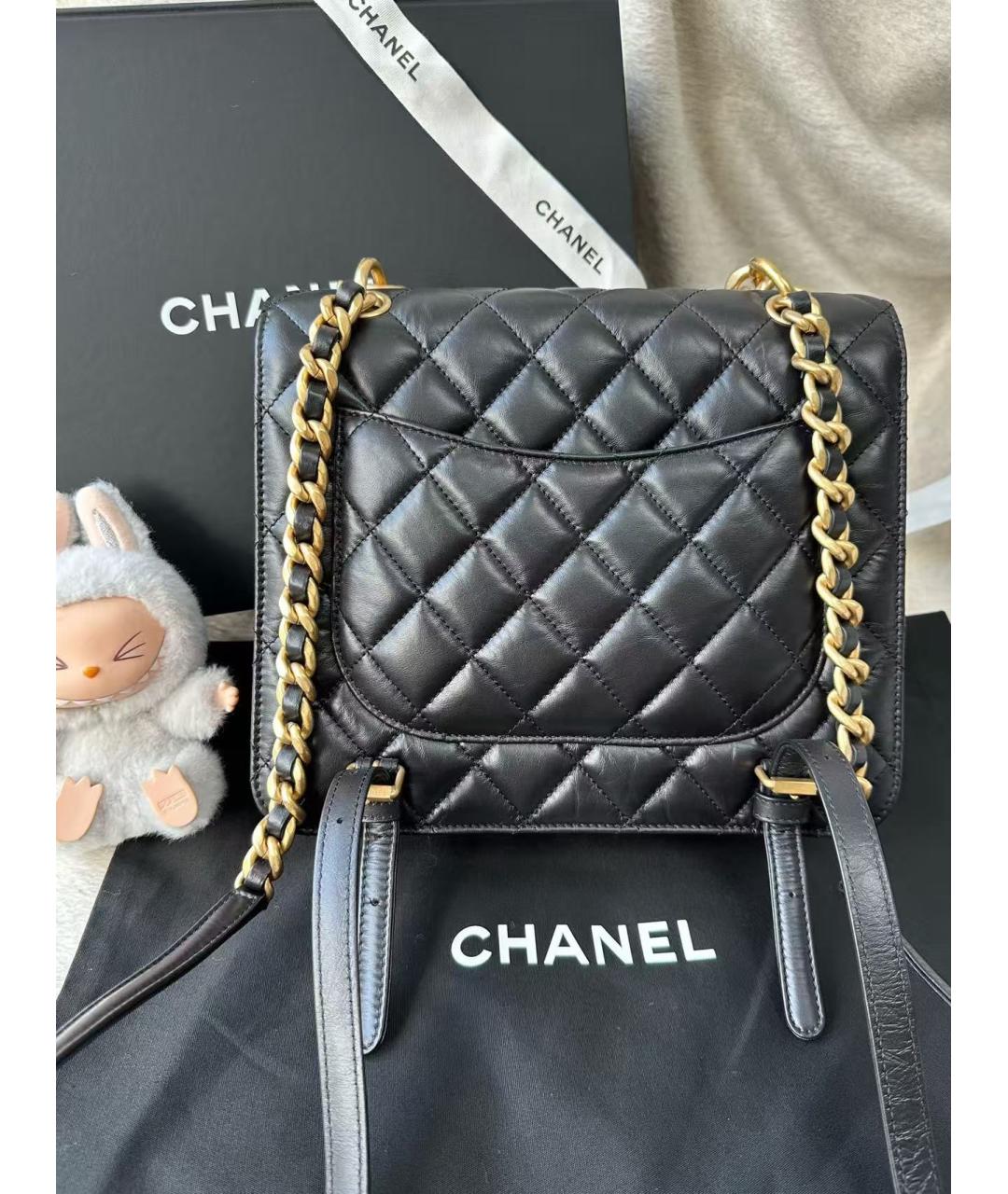 CHANEL Черная кожаная сумка через плечо, фото 3