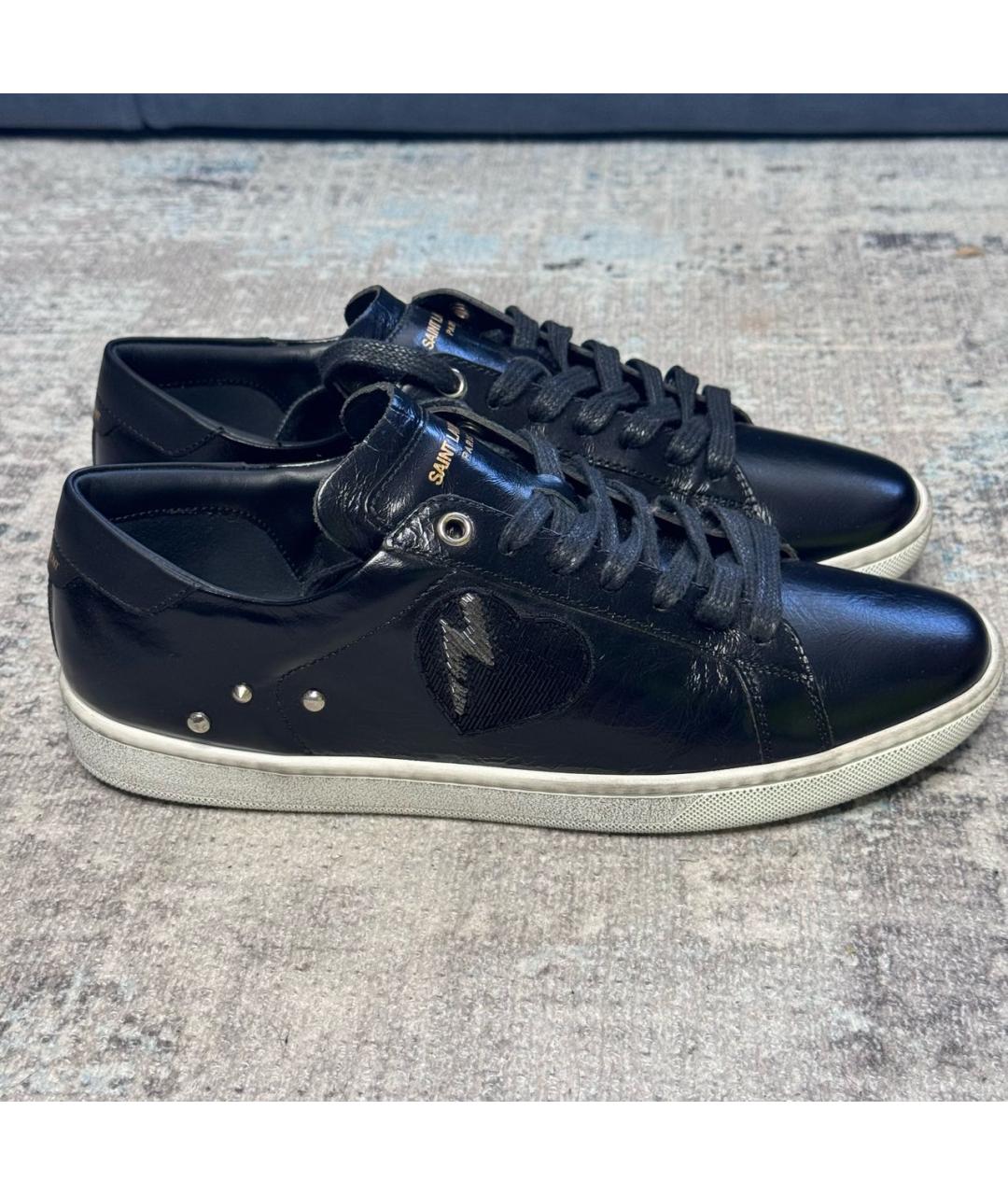 SAINT LAURENT Черные кожаные кеды, фото 8