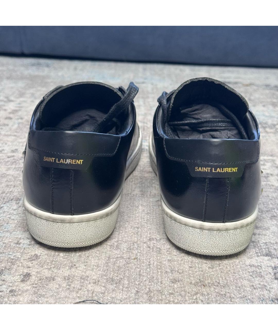 SAINT LAURENT Черные кожаные кеды, фото 4