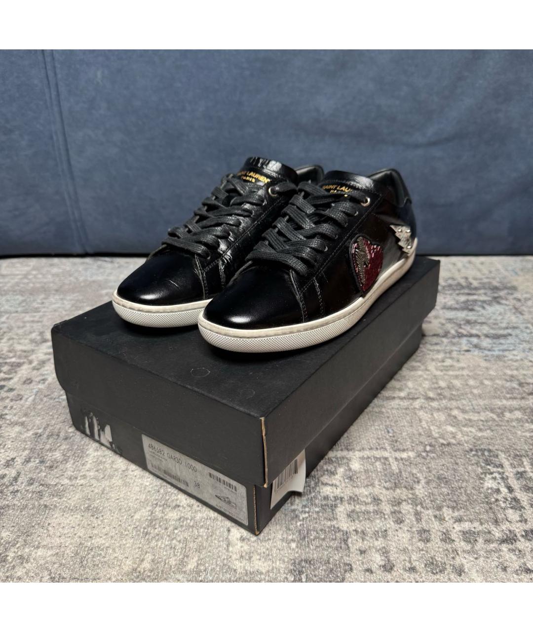 SAINT LAURENT Черные кожаные кеды, фото 5