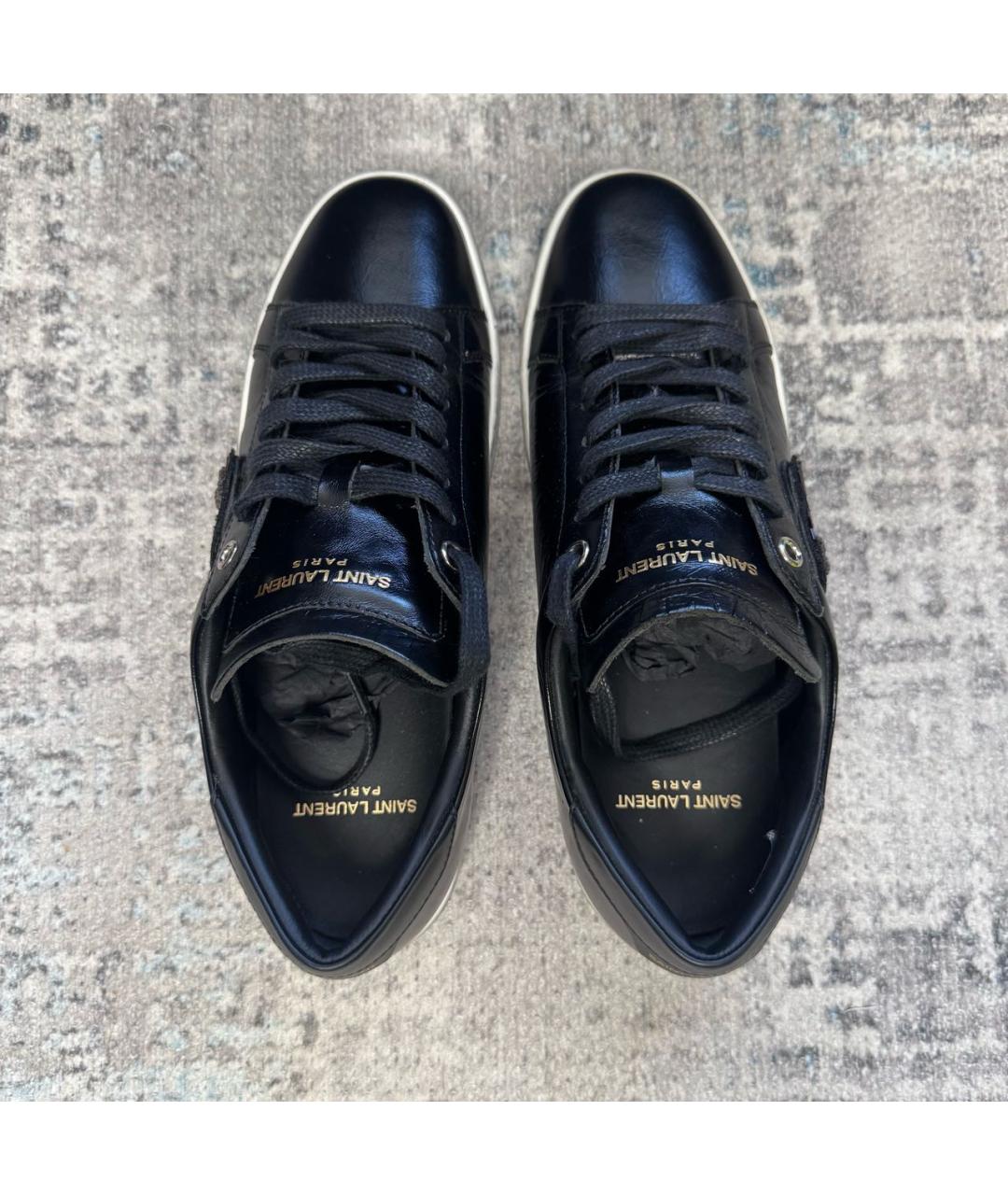 SAINT LAURENT Черные кожаные кеды, фото 3