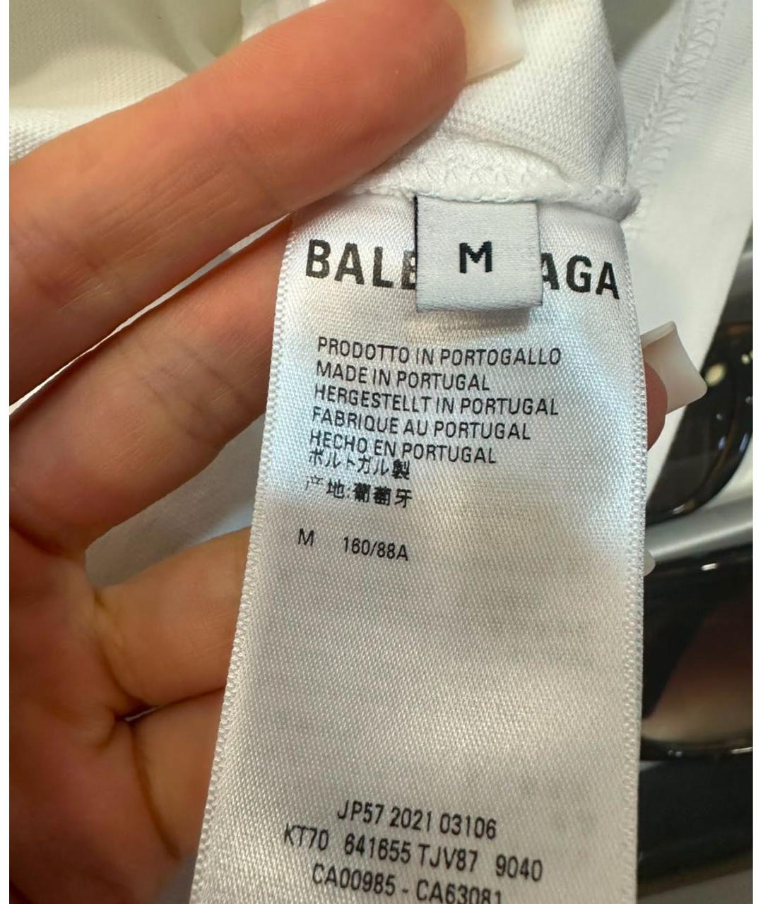 BALENCIAGA Белая хлопковая футболка, фото 4