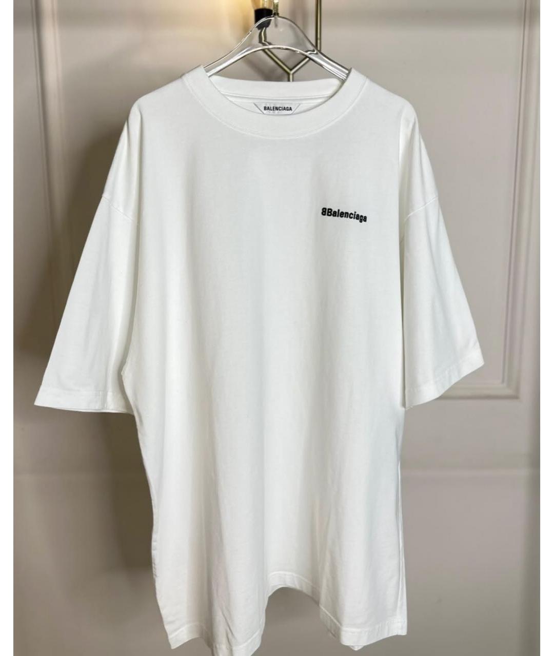 BALENCIAGA Белая хлопковая футболка, фото 2