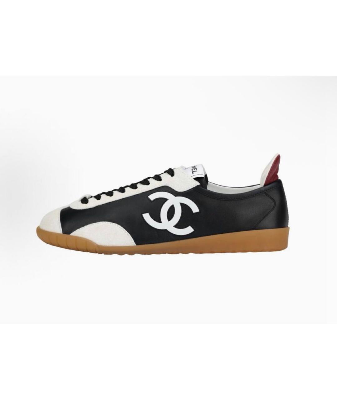 CHANEL Черные кожаные кеды, фото 2