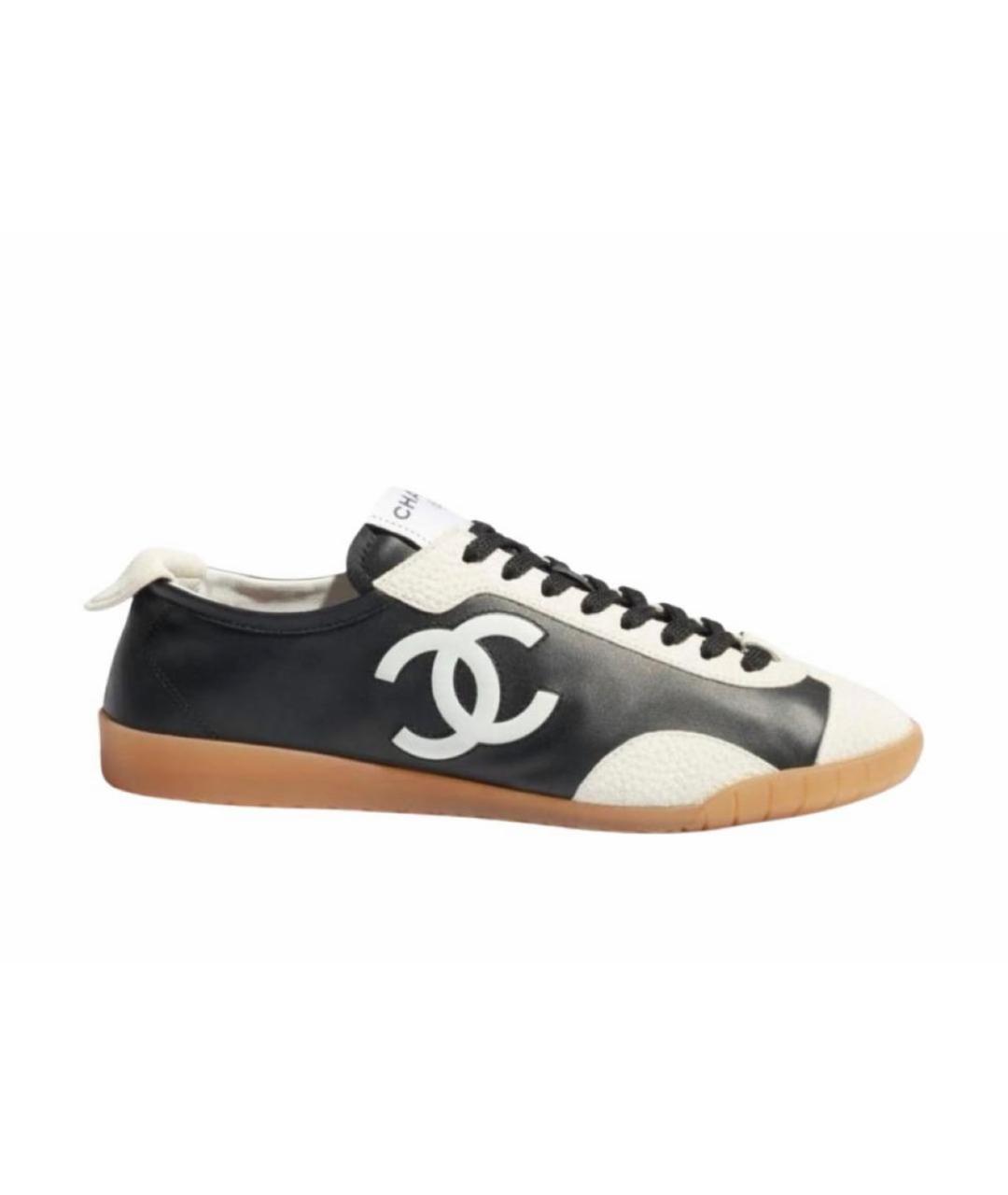 CHANEL Черные кожаные кеды, фото 5
