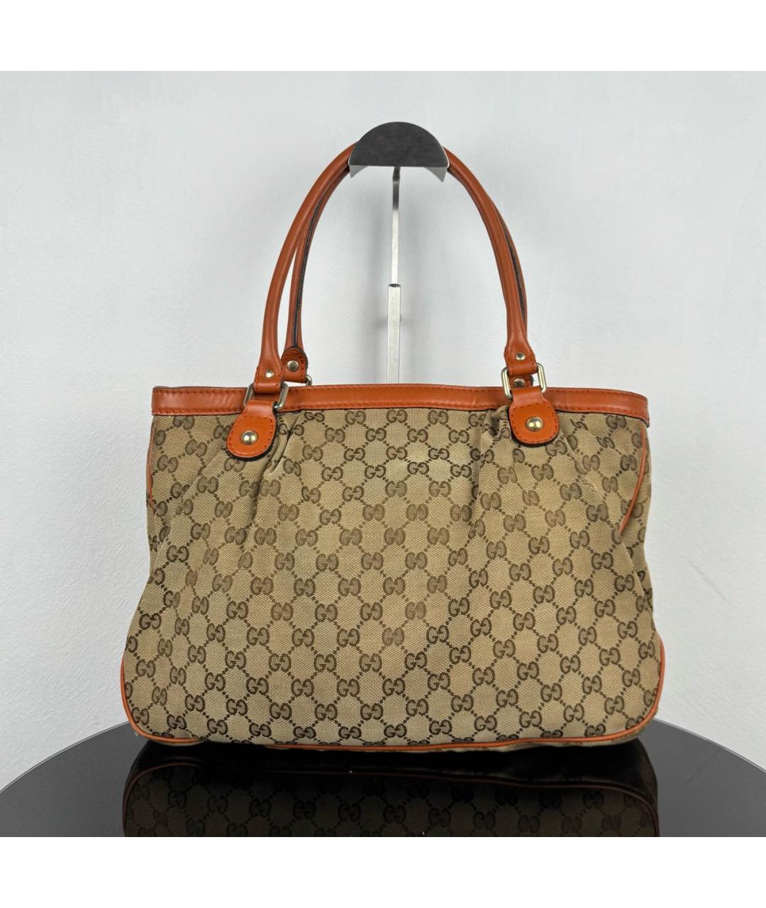 GUCCI Оранжевая замшевая сумка с короткими ручками, фото 2