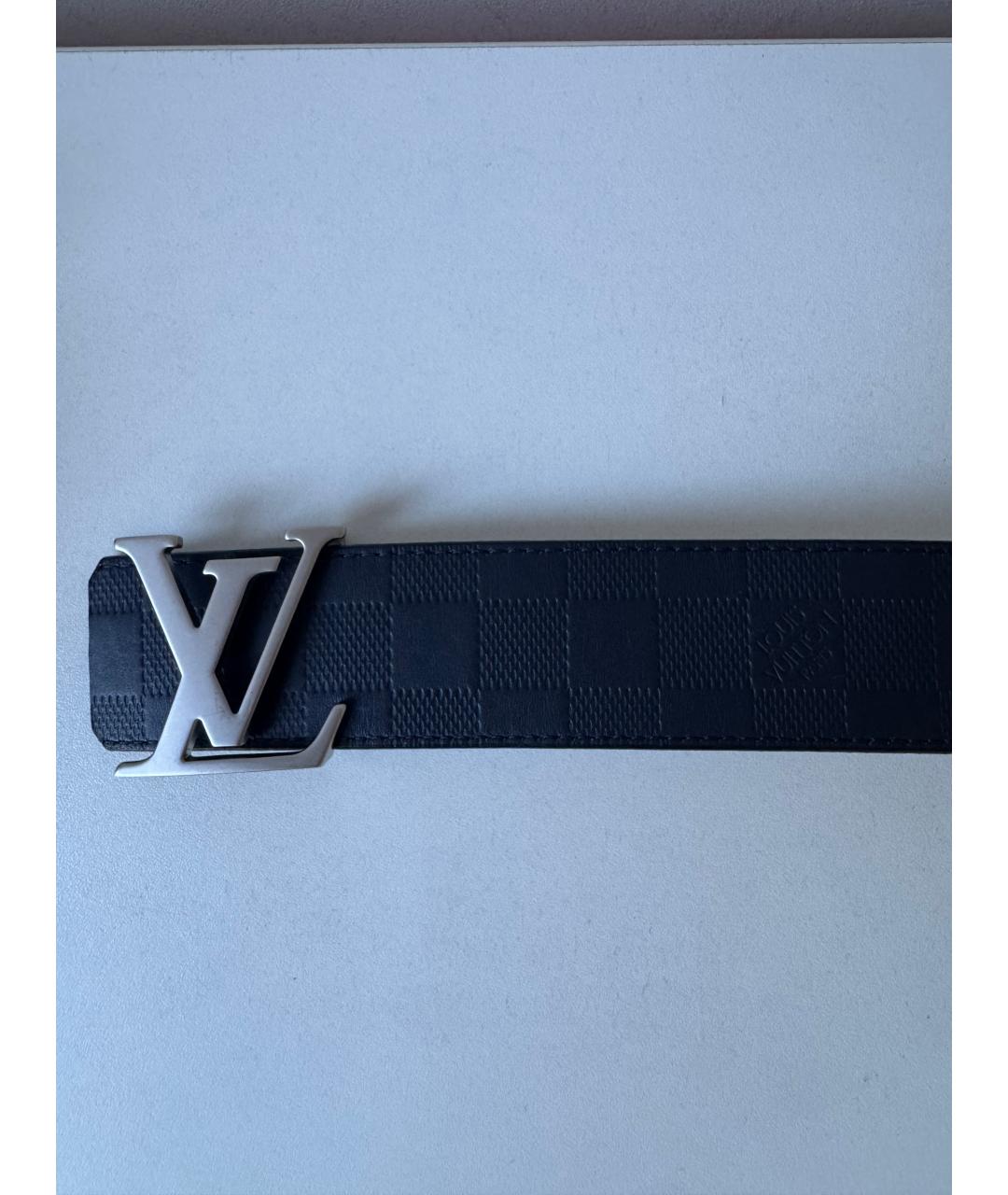 LOUIS VUITTON Темно-синий кожаный ремень, фото 2